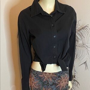 Old Navy Black Button-Down Shirt